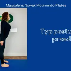 Kobieta prezentuje typ posturalny przedni, co może być częścią testu Matthiasa.