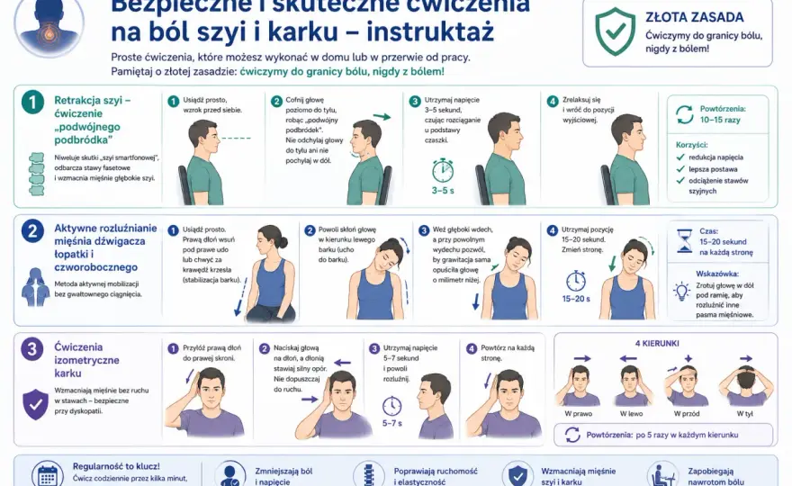 Ćwiczenia na szyję - Ulga po pracy i treningu. Sprawdź!